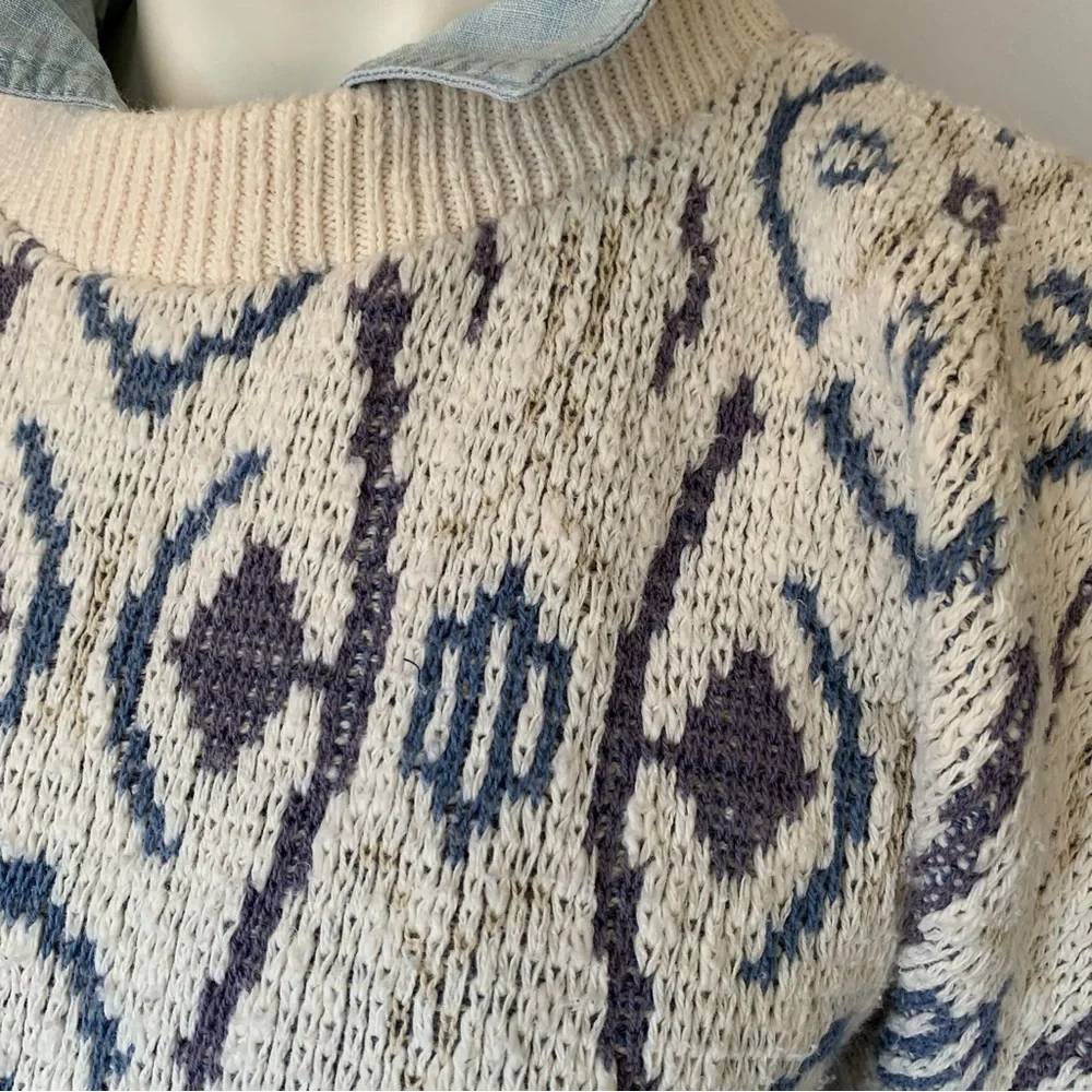 v i n t a g e :: Heavy Oversized Abstract Grandpa Knit Sweater - Picture 13 of 14